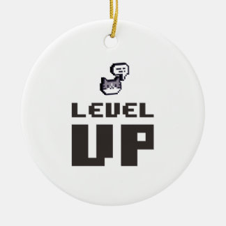 Minimal Level Up Gamer Ceramic Ornament