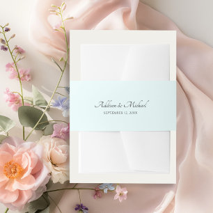 Minimal Light-Blue Invitation Belly Band