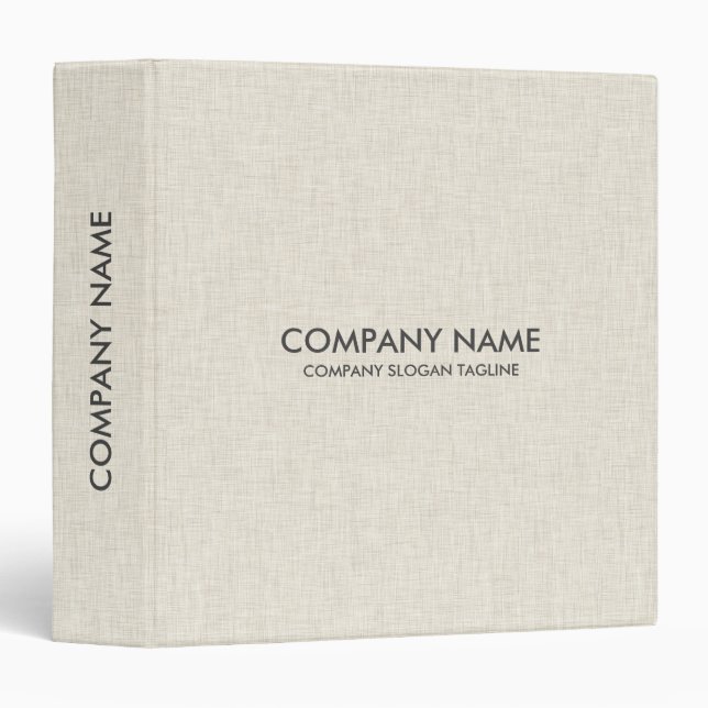 Minimal light cream linen texture print binder (Front/Spine)