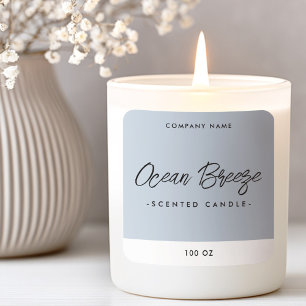 Minimal light dusty blue square product label