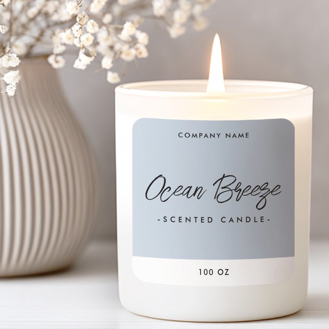 Minimal light dusty blue square product label (Minimal light dusty blue square product label)