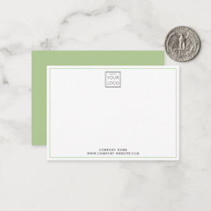 Minimal Light Green Business Logo Company Name    Card