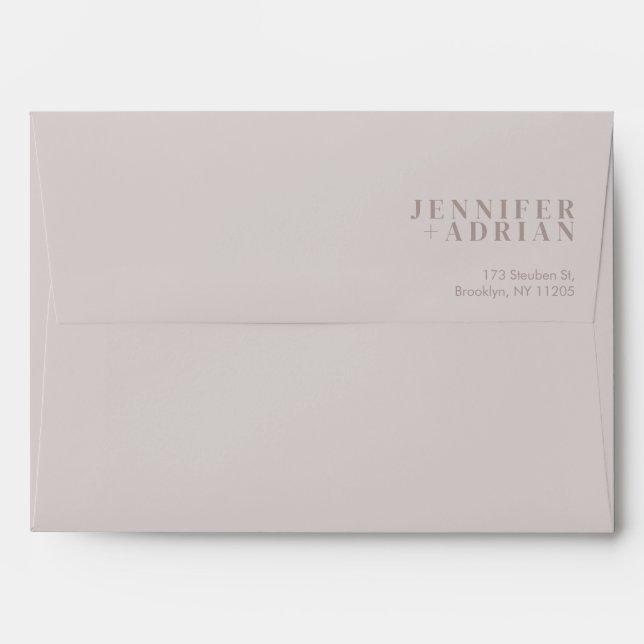 Minimal Light Grey Weddings envelope (Back (Top Flap))