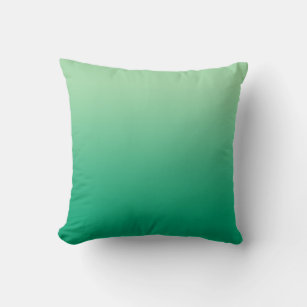 Minimal Light to Dark Green Gradient Throw Pillow
