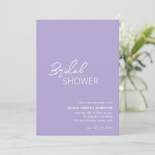 Minimal Lilac Modern Bridal Shower Invitation