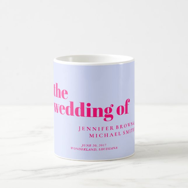 Minimal Lilac Pink Swash Wedding Coffee Mug (Center)