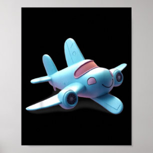 Minimal line Art Airplane Funny Unisex Design for Poster