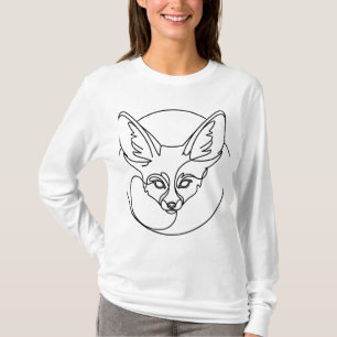 Minimal Line Art Fennec Fox T-Shirt