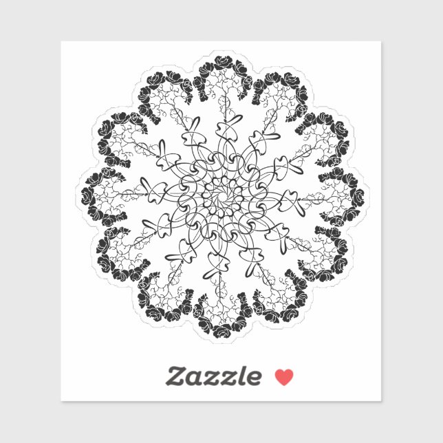  Minimal Line Art Flower – Aesthetic Sticker (Sheet)
