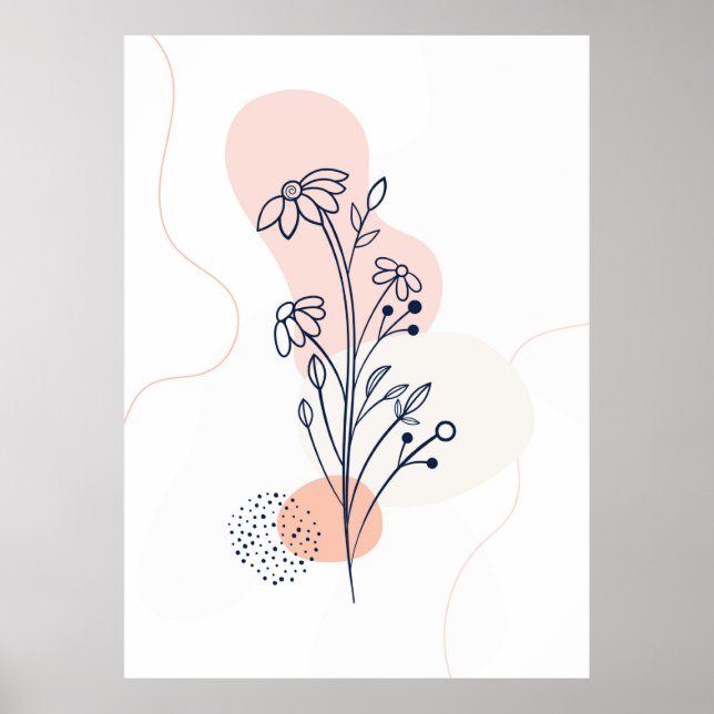 Minimal line art flowers poster (Front)