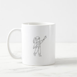 Minimal Line Art Girl Mug Butterfly Aesthetic Co
