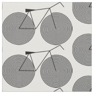 minimal line art  optical illusion bike fabric