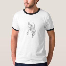 Minimal Line Art Woman Silhouette Men’s T-Shirt
