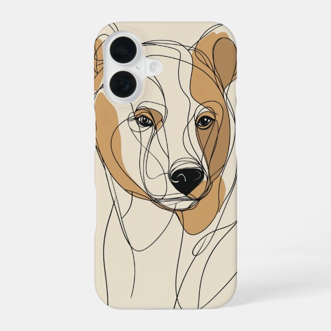 Minimal Line Bear Sketch Case (Back)