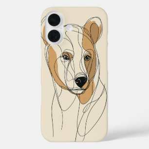 Minimal Line Bear Sketch Case