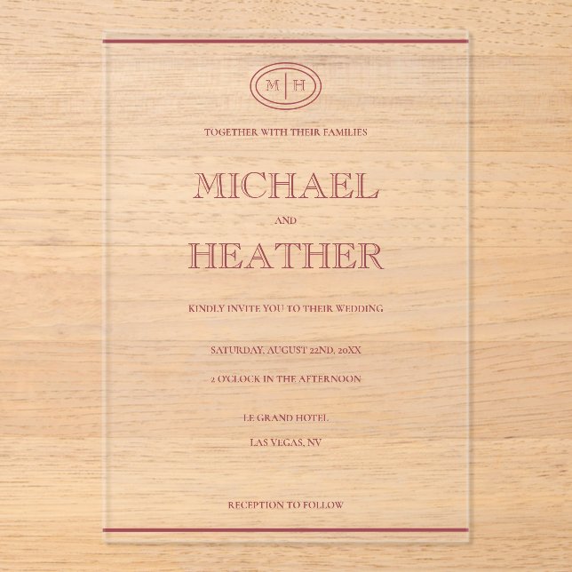 Minimal Line Border Wedding Invitation (Front)