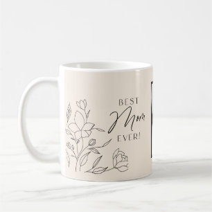 Minimal Line Floral Script Coffee Mug