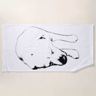 Minimal Lines, Snowbird Labrador Beach Towel