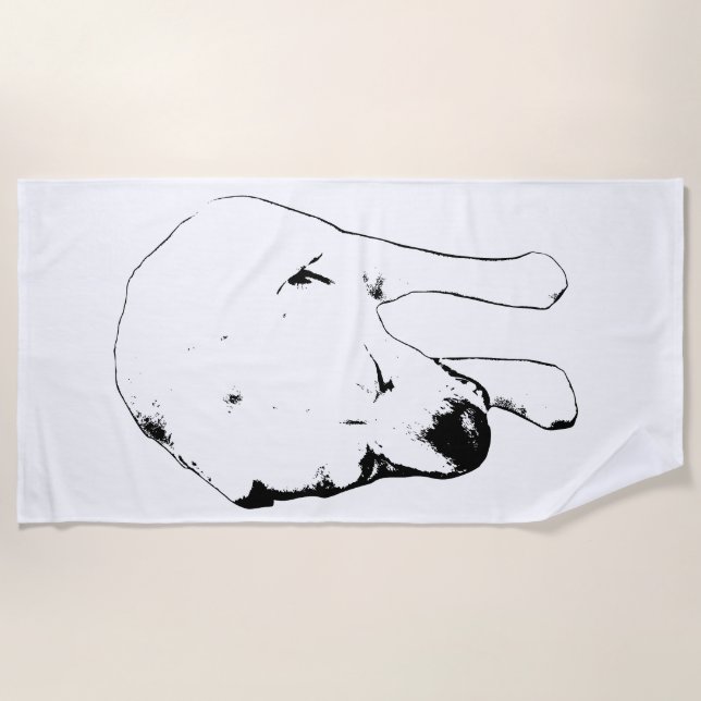 Minimal Lines, Snowbird Labrador Beach Towel (Front)