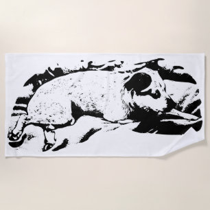 Minimal Lines, Snowbird Napper Beach Towel
