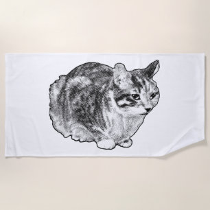 Minimal Lines with Snow Speckle Beach Towel