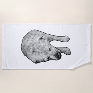 Minimal Lines with Snow-Speckle Touch Beach Towel