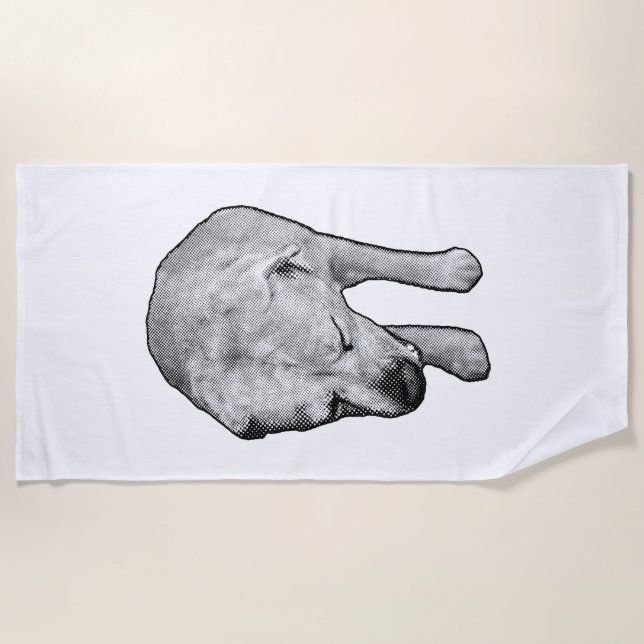 Minimal Lines with Snow-Speckle Touch Beach Towel (Front)