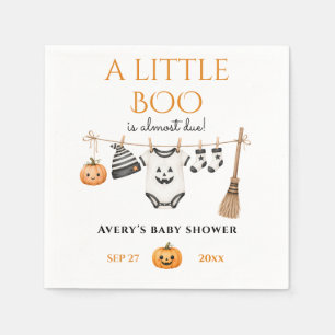 Minimal Little Boo Halloween Baby Shower  Napkin