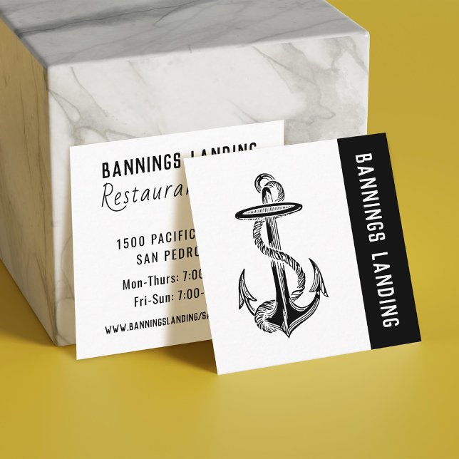 Minimal Logo Black and White Square Business Card (Creator Uploaded)