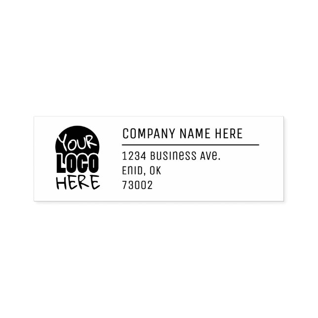 Minimal Logo Business Return Mailing Address Self-inking Stamp (Design)
