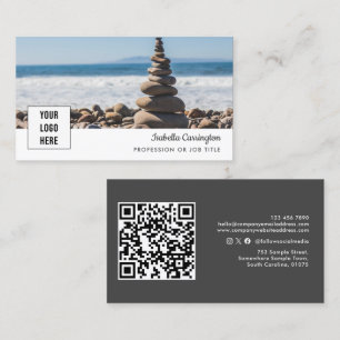 Minimal Logo Photo QR Code Business Card