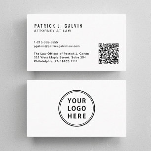 Minimal Logo QR Code Professional Business Card