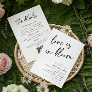 Minimal Love is in Bloom All in One Bridal Shower Invitation