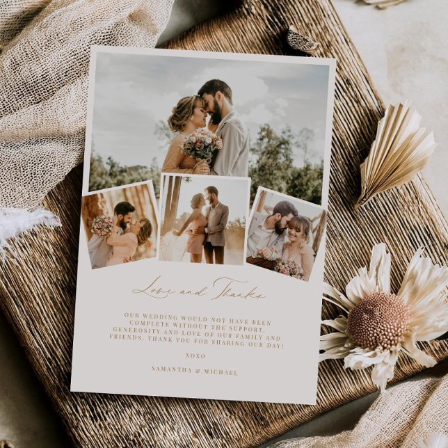 Minimal Love & Thanks Wedding Thank You Card (Creator Uploaded)