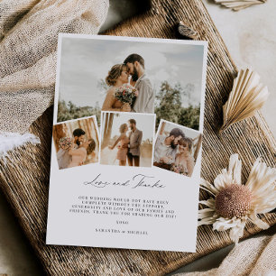 Minimal Love & Thanks Wedding Thank You Card