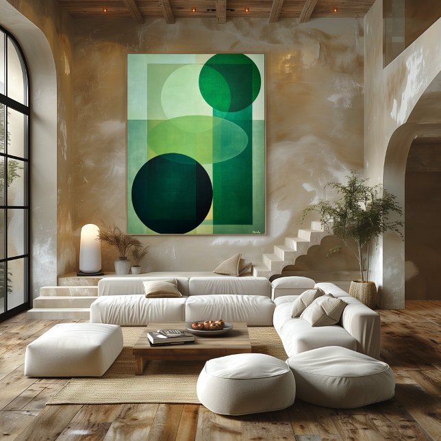 Minimal Luxury Art Deco Geometric Abstract Green Poster (Creator Uploaded)