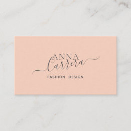 Minimal Luxury Boutique Coral Modern Calligraphy Business Card