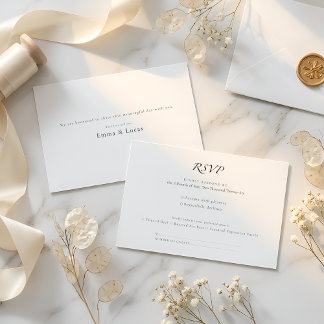 Minimal Luxury | Elegant RSVP with Meal Selection Card