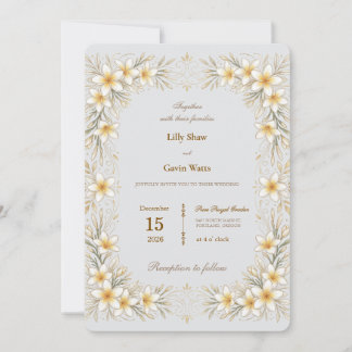Minimal Luxury Floral Wedding Invitation