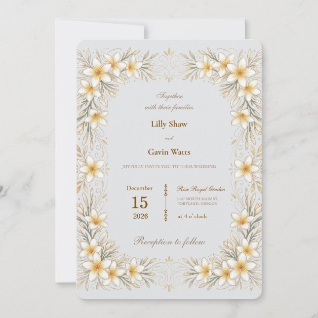 Minimal Luxury Floral Wedding Invitation (Front)
