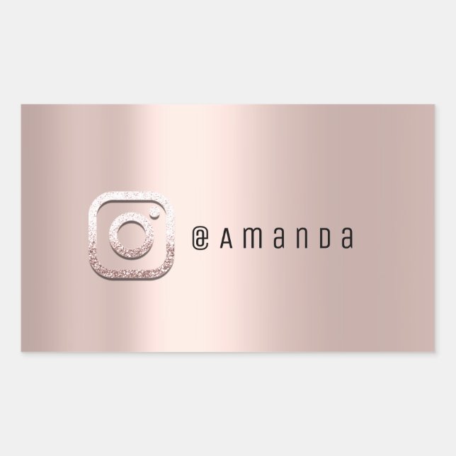 Minimal Makeup  Rose Event Instagra Logo Social Sticker (Front)