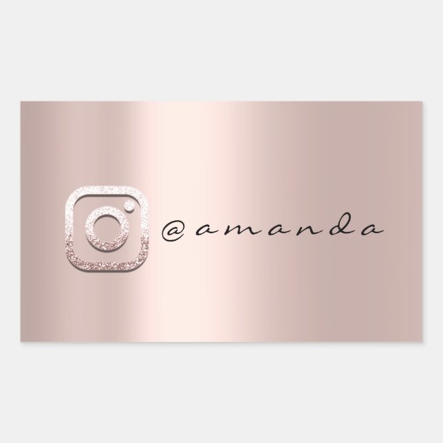 Minimal Makeup  Rose Event Instagra Logo Social Sticker (Front)