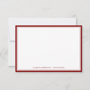 Minimal Maroon Flat Note Card