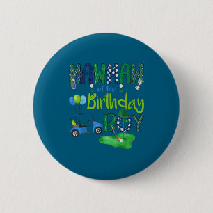 Minimal Mawmaw Birthday Boy Hole One 2 Inch Round Button