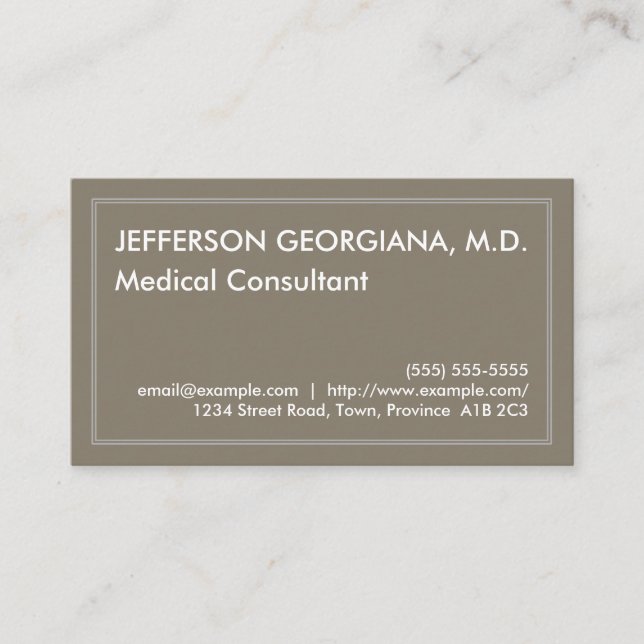 Minimal Medical Consultant Business Card (Front)