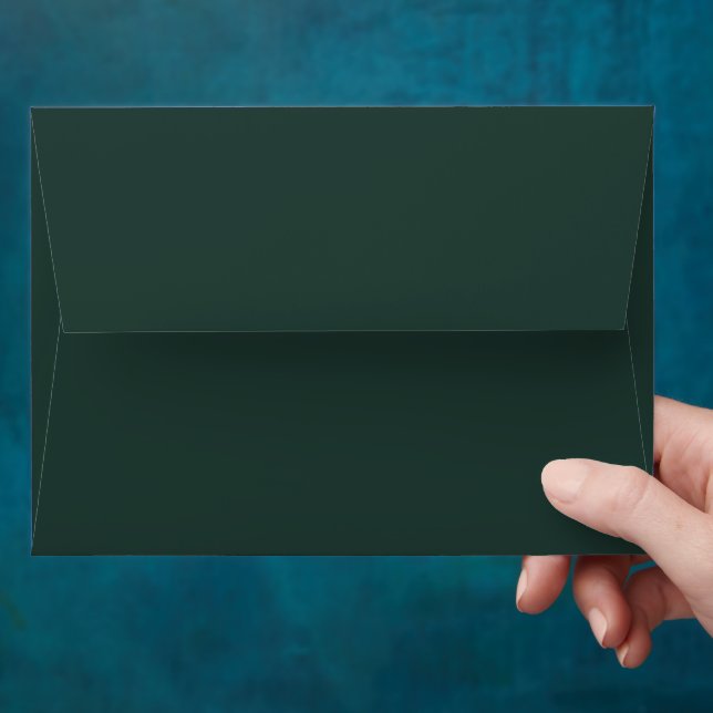 Minimal Medium Jungle Green Invitation Matching  Envelope (Hand)