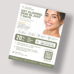 Minimal Medspa Therapist Esthetician Sage  Flyer