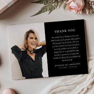 Minimal Memorial Photo & Message Sympathy  Thank You Card