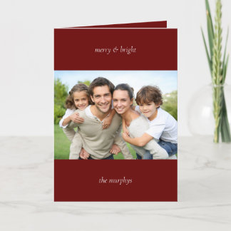 Minimal Merry and Bright Photo Christmas Card