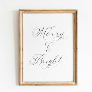 Minimal merry and bright poster